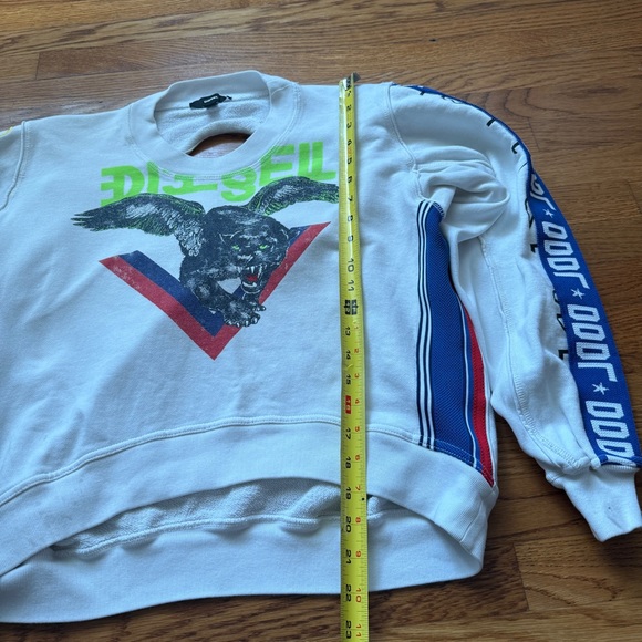 Diesel rare Y2K open back flying panther sweatshirt Small - Picture 10 of 13